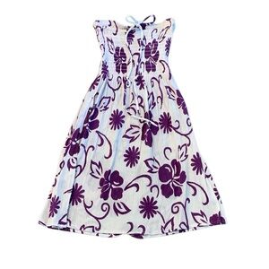 Floral Purple and White Swim Coverup